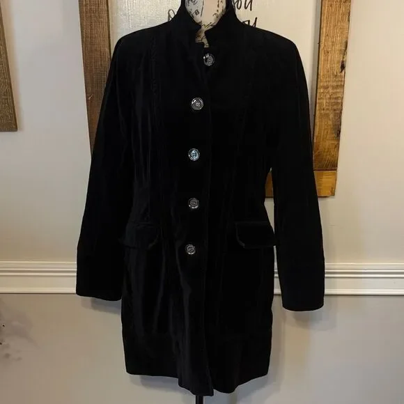 Chico's Black Velvet Cocktail Jacket - Picture 1 of 14